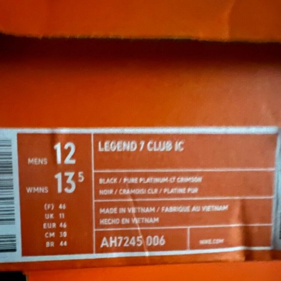 Nike Legend 7 Club IC Football Shoes AH7245-006 UNISEX MEN SIZE 12/WMNS 13.5 NIB main image 12